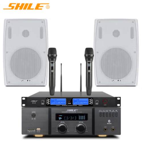 SHILE/狮乐 2011B+28+102*2会议室音响套装USB蓝牙功放壁挂音响