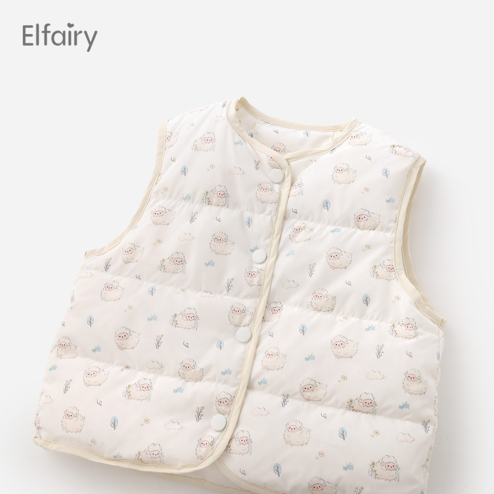 Elfairy可爱卡通图案羽绒马甲