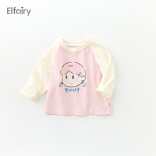 T恤儿童圆领小女孩打底衫 Elfairy女童卫衣可爱长袖 纯棉女宝宝春装