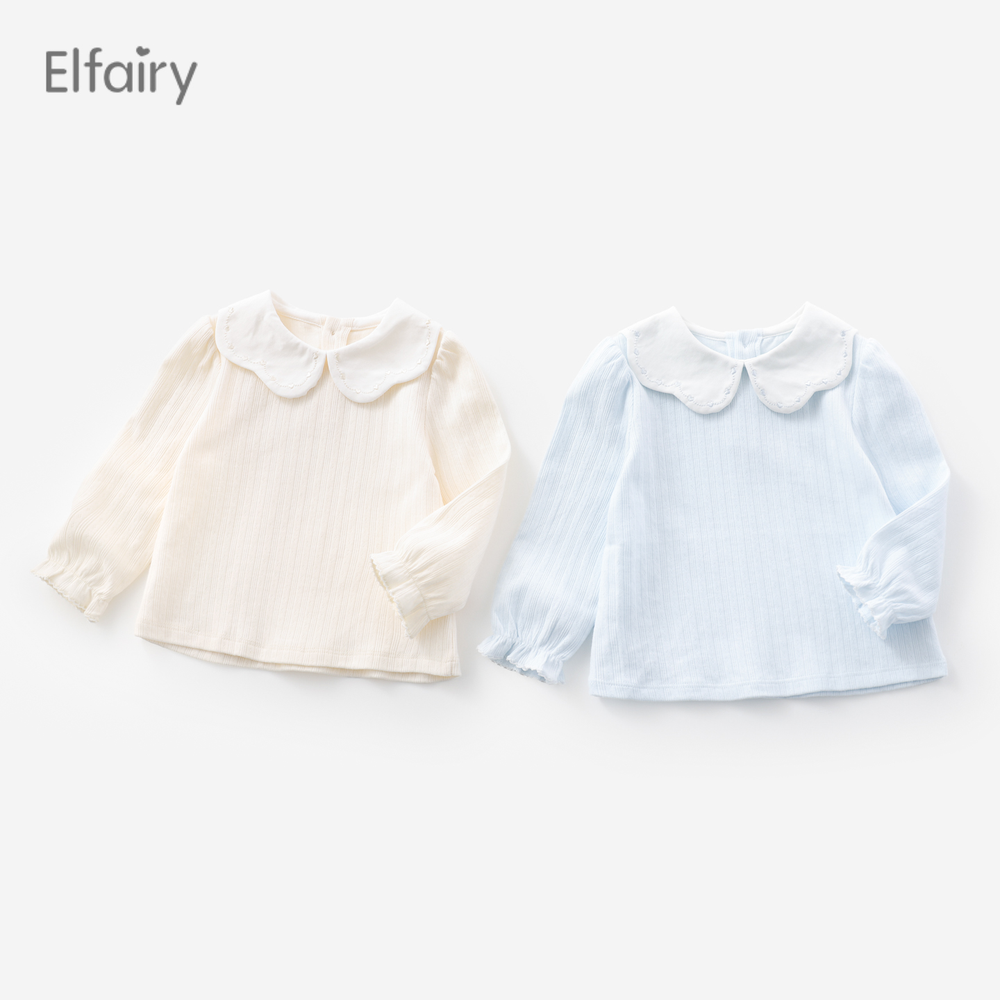 Elfairy女童纯棉提花T恤打底衫