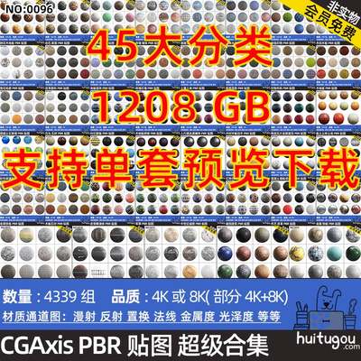 超级合集CGAxis PBR Textures高清写实无缝材质通道贴图 通用JPG