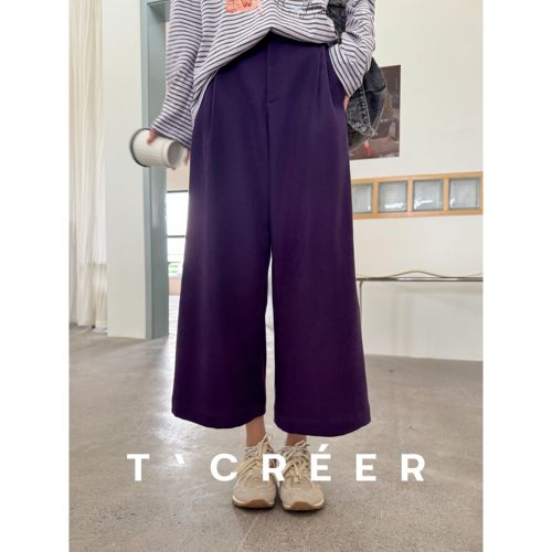 T`CREER｜ 棕雾年代 复古灯芯绒宽松休闲裤女慵懒感百搭阔腿裤女