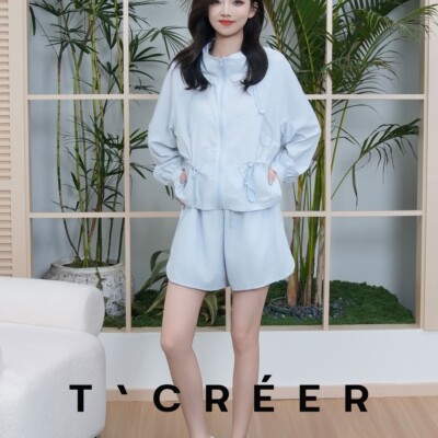 T`CREER 逐步行州 户外透气防晒衣套装女收腰薄款休闲运动