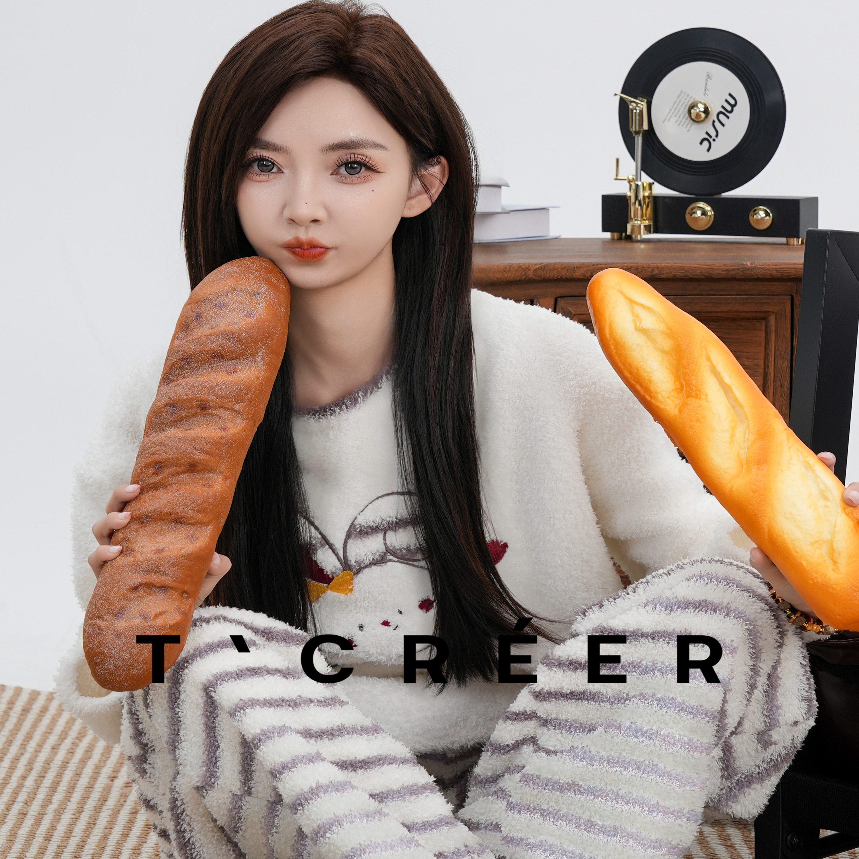 T`CREER｜【冬日可爱】冬季温柔风可爱卡通保暖家居服套装女