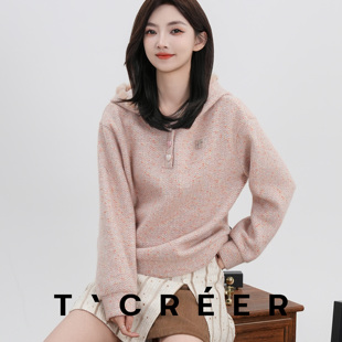时尚 T`CREER｜ 新品 冬季 气质甜美优雅百搭卫衣女 花慕里