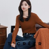 打底衫 T`CREER｜ 女 纯色极简时尚 百搭休闲长袖 云程万里 春季