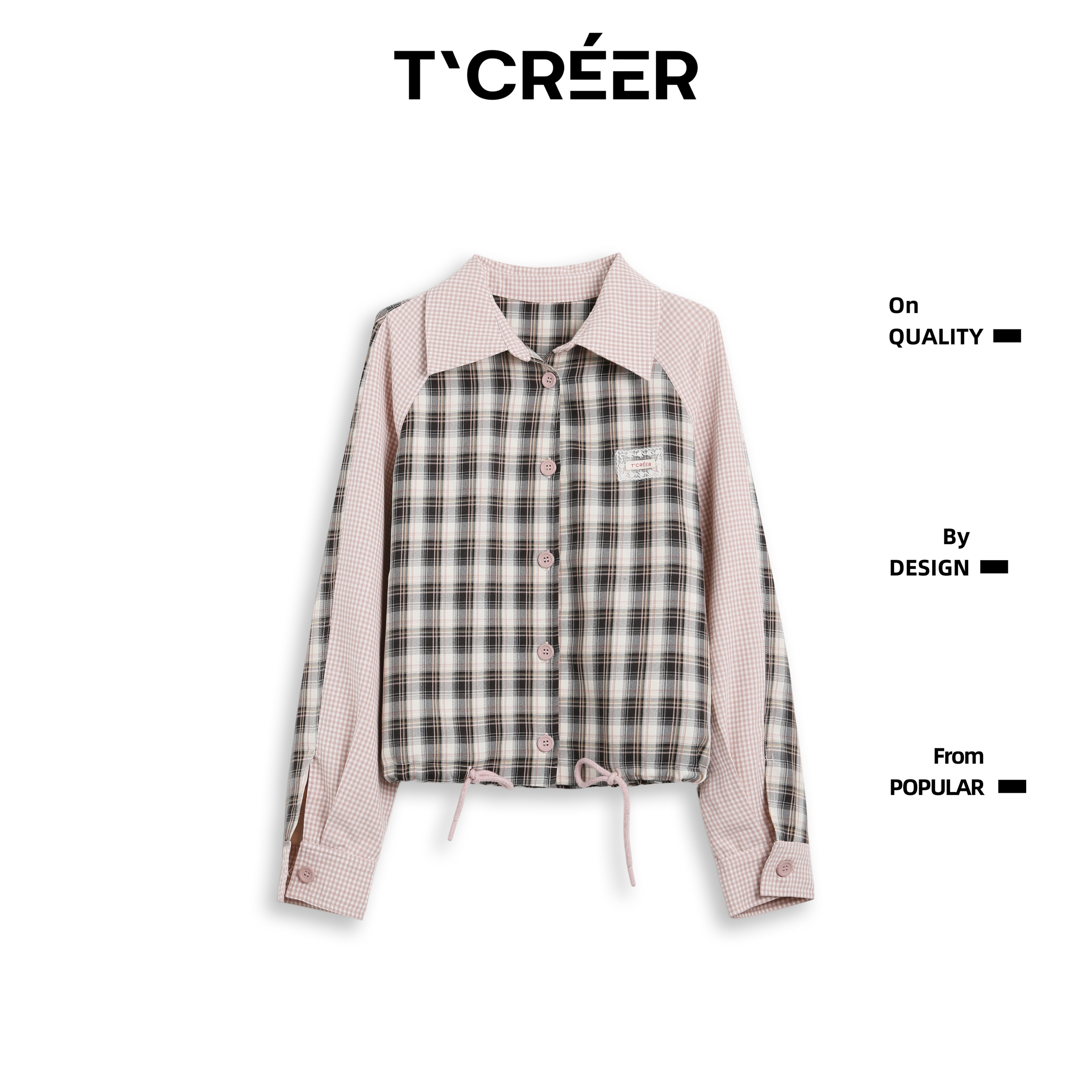 T`CREER｜【玉楼春】美式复古小众设计撞色格子外套女春季