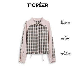 复古小众设计撞色格子外套女春季 美式 玉楼春 T`CREER｜