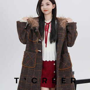 百搭长款 T`CREER｜ 高级英伦学院时尚 冬季 外套女 弥山亘野