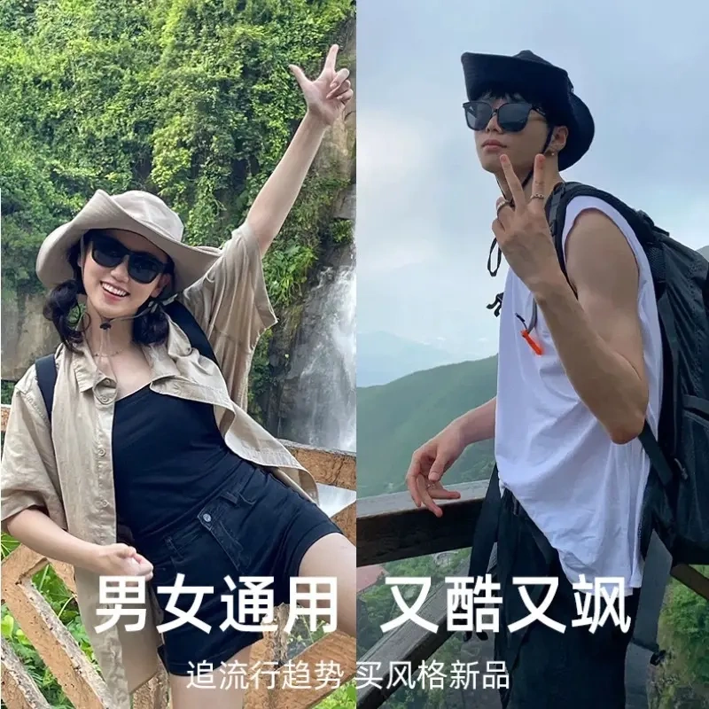 防晒太阳帽户外钓鱼登山帽西部