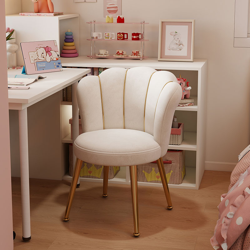 化妆椅轻奢高级家用化妆椅女生卧室化妆台椅子简约新款花瓣美甲椅