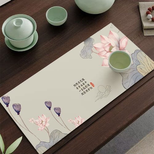 中式小茶垫吸水硅藻泥茶席桌垫