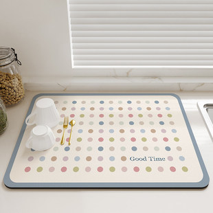 厨房台面沥水垫洗手台矽藻泥吸水凉垫碗筷保护垫吧台餐垫隔热垫桌