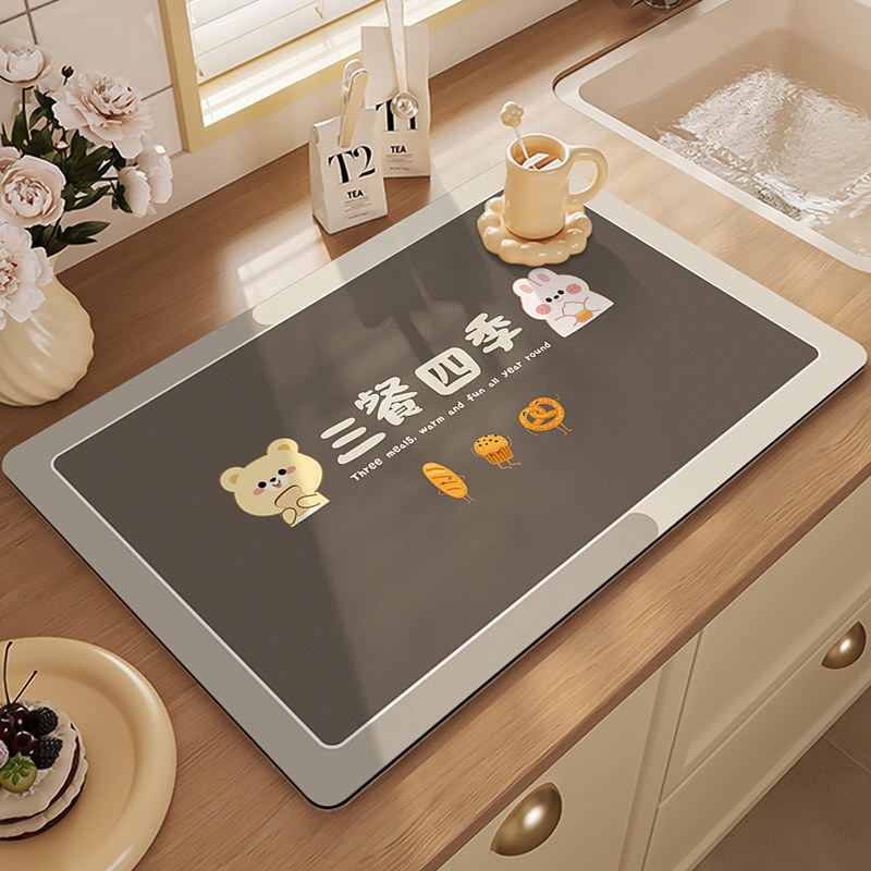 厨房防滑防油水龙头洗碗台面沥水垫矽藻泥吸水凉垫厨房专用隔热垫,居家布艺,厨房地垫,淘宝优惠券,粉丝福利购,淘宝优惠卷