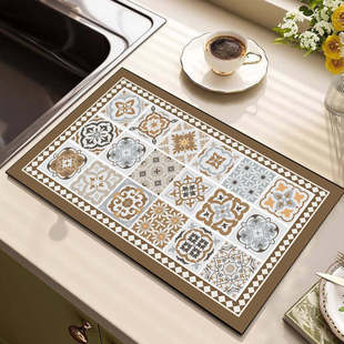 厨房台面硅藻泥沥水垫吸水垫桌面干燥垫防烫杯垫免洗茶台吧台垫子