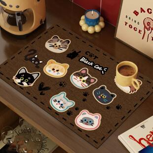 咖啡机桌面垫硅藻泥吸水垫可爱风餐垫厨房台面沥水垫子咖啡角桌垫