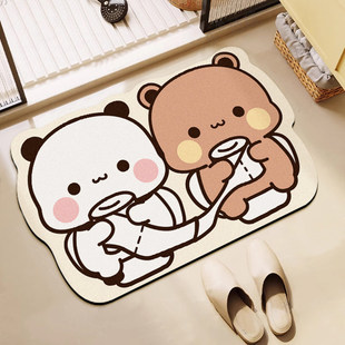 一二布布浴室吸水地垫家用矽藻泥厕所化妆室进门防滑速干 干垫脚