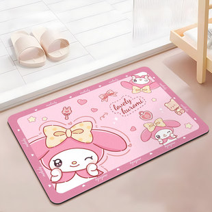 浴室硅藻泥吸水地垫卫生间门口美乐蒂家用免洗脚垫子厕所门口地垫