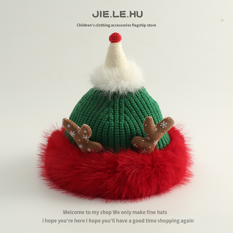 圣诞节儿童帽子男女可爱鹿角毛线帽加绒防寒保暖亲子毛绒针织帽,童装/婴儿装/亲子装,帽子,淘宝优惠券,粉丝福利购,淘宝优惠卷
