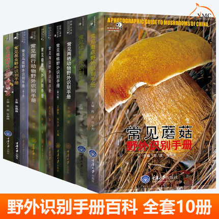 好奇心科普书野外识别手册全12册正版常见蝴蝶昆虫蘑菇鸟类植物爬行动物椿象蜘蛛两栖动物野外识别手册 户外探险动植物百科全书籍