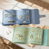 耳钉耳环戒指收纳盒旅行便携首饰盒收纳包收纳册耳夹耳饰袋神器