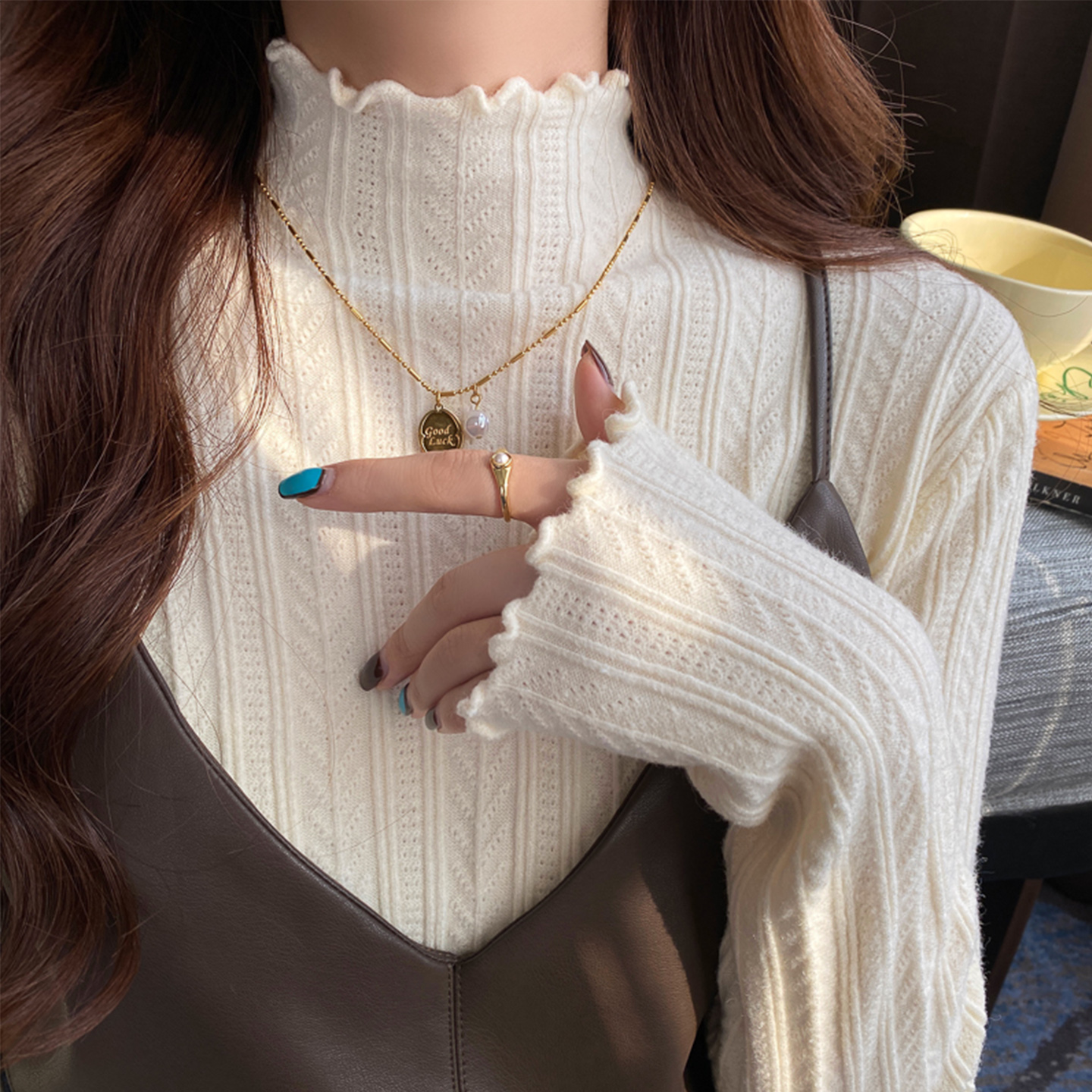 半高领针织打底衫女内搭秋冬