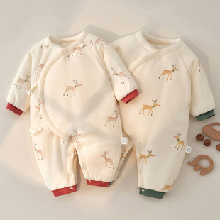 婴儿棉衣冬季 1月 男女宝宝连体衣新生儿衣服180g加厚保暖待产0