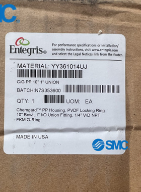 Entegris英特格10寸PP过滤器YY361014UJ YY3610170 YY36HA24U现货