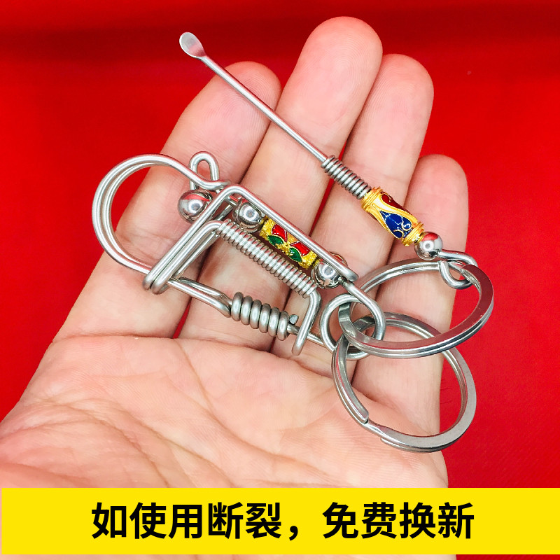 钥匙扣不锈钢男士挂件小鸟手工定制创意个性汽车链耐用腰挂锁匙扣