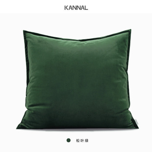 深绿色真丝绒靠包北欧抱枕客厅床头靠枕样板间方枕 新品 VELVET
