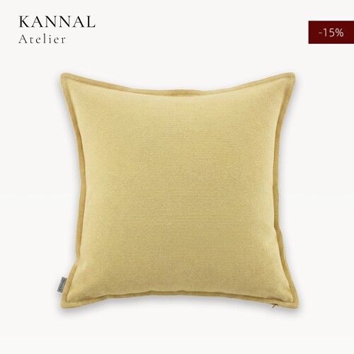 KANNAL｜Soft Forms｜设计师高端全棉黄色编织肌理靠垫别墅抱枕