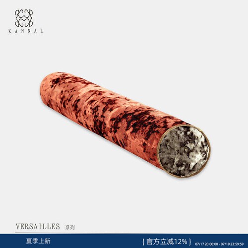 新品『VERSAILLES』法式华丽复古红色咖色圆柱雪花绒靠垫异形抱枕