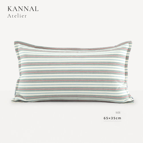 KANNAL条纹棉麻抱枕65×35cm