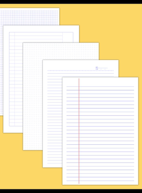 A4行线条格横线纸电子版笔记纸PDF格式模板打印素材