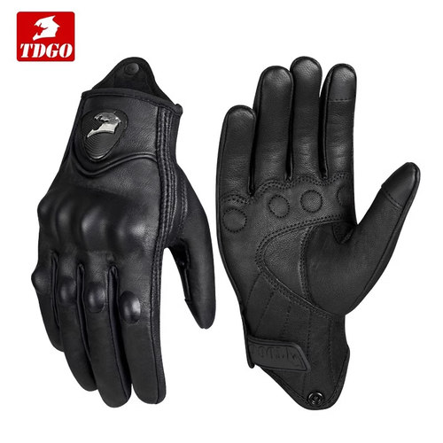 摩托车复古真皮手套透气舒适防摔