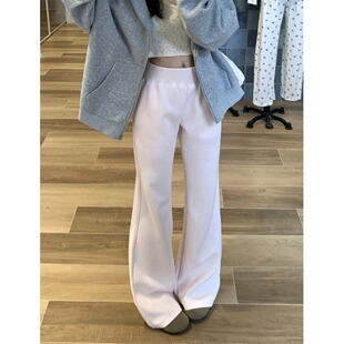 秋冬粉色低腰微喇休闲裤 黑奶酪 BLACK 松弛定律 显瘦长裤