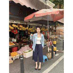 运动休闲宽松直筒阔腿短裤 黑奶酪 卫裤 慵懒百搭七分裤 BLACK 美式