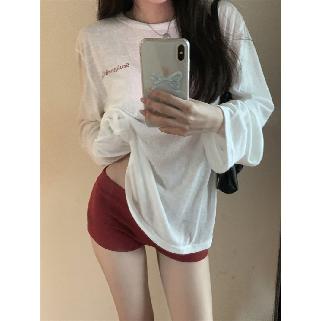 复古慵懒字母印花长袖防晒上衣