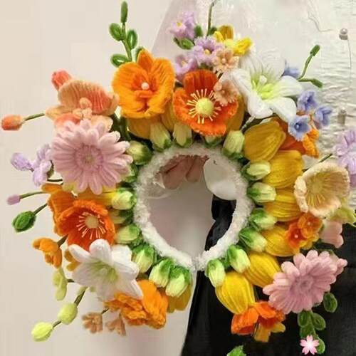 扭扭手工制作diy簪花材料包国潮发箍送女友闺蜜手工生日礼物厂家