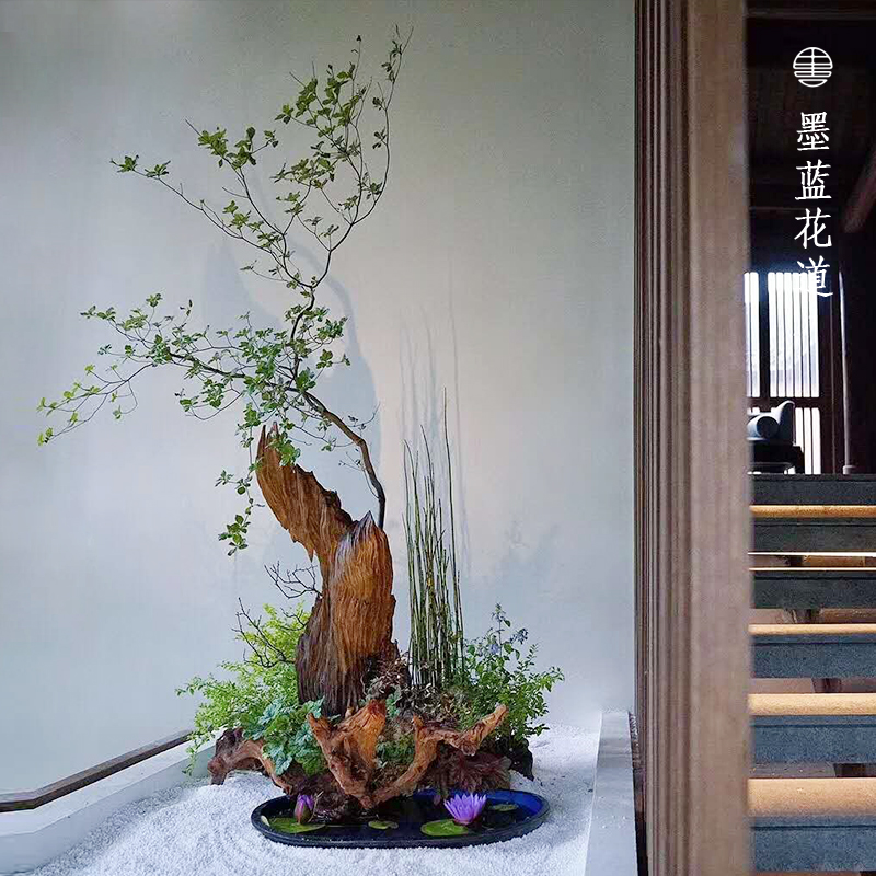 墨蓝花器道空间花艺花艺布置