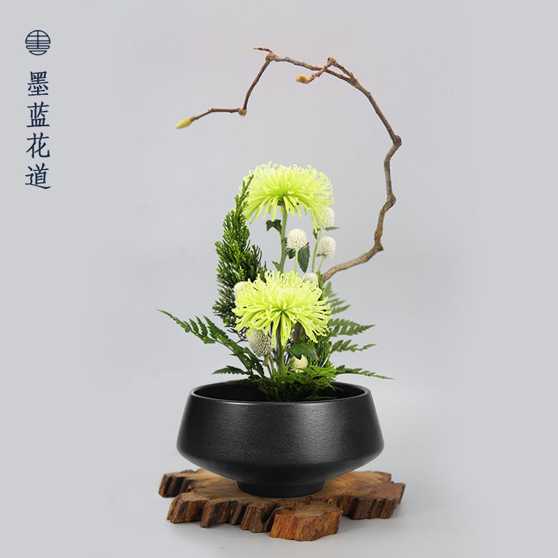 陶瓷碗型插花花器禅意花盆器皿中式日式复古花艺花道水培多肉