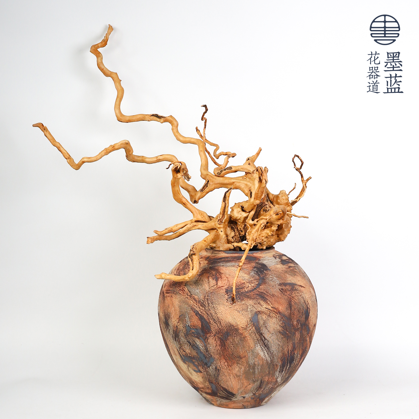 自然风化杜鹃根枯木树根插花造景