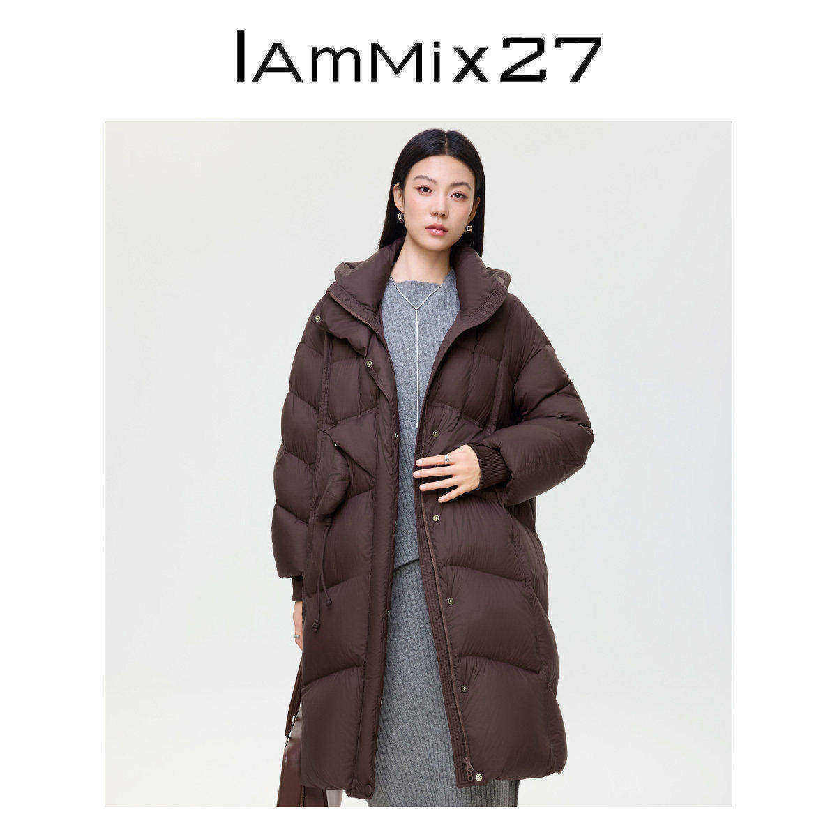 iammix27冬季95绒子连帽羽绒服