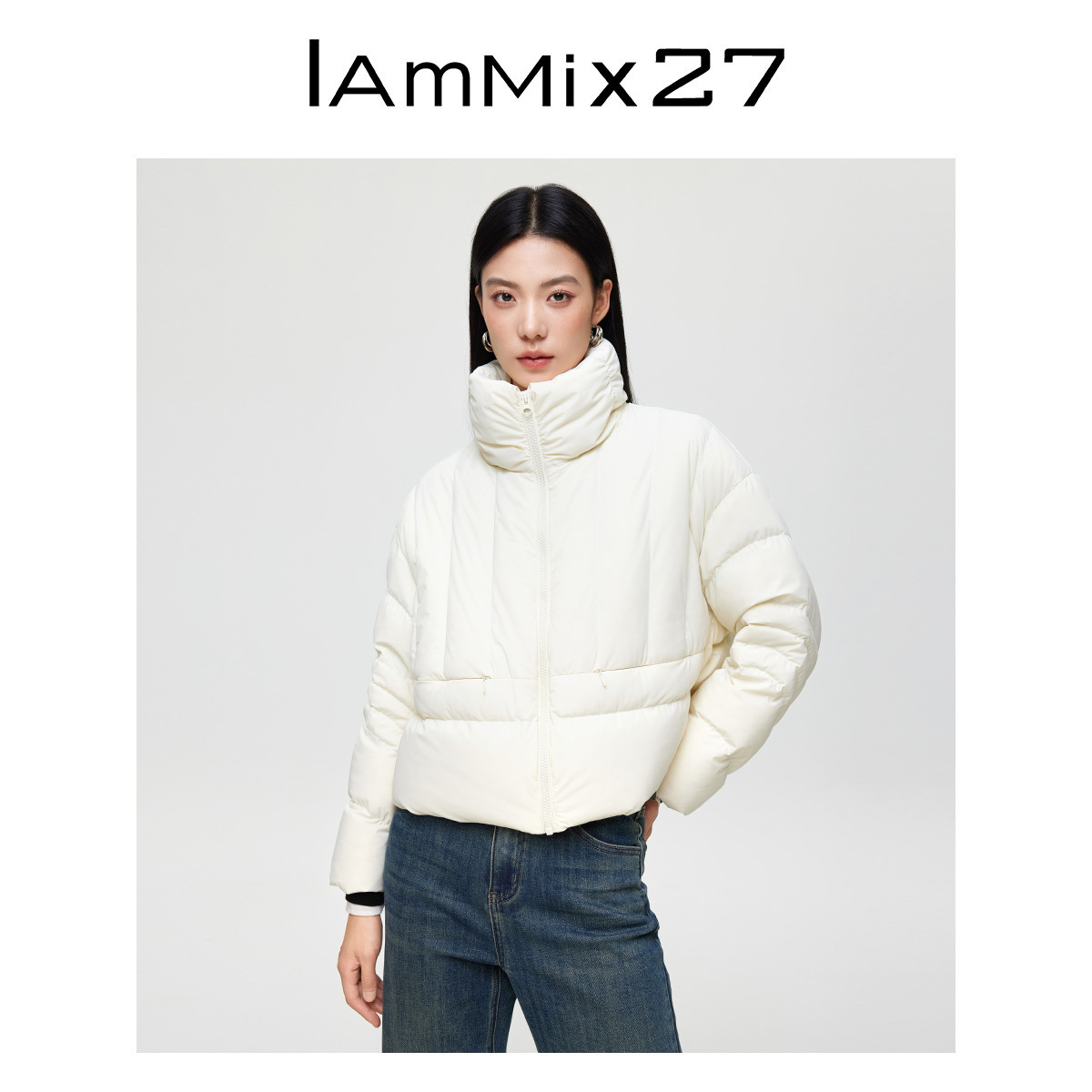 iammix27轻暖90白鸭绒面包服外套