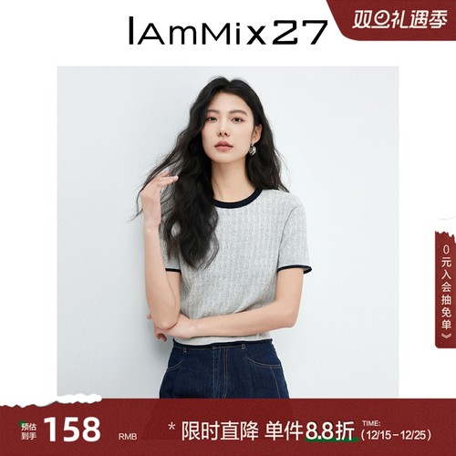 iammix27短袖套头针织T恤女
