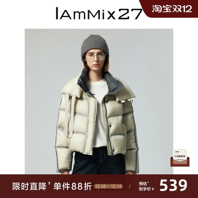 iammix27冬季加厚面包格羽绒服