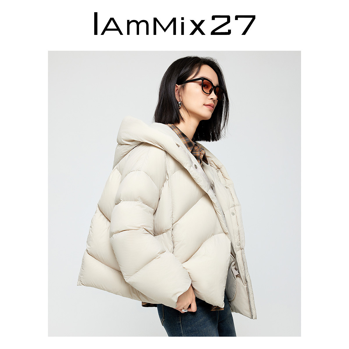 IAmMIX27连帽廓形泡芙短款羽绒服