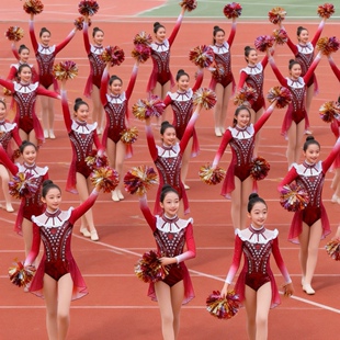 专业啦啦操比赛服装女健美操团体艺术体操竞技服儿童拉拉队演出服