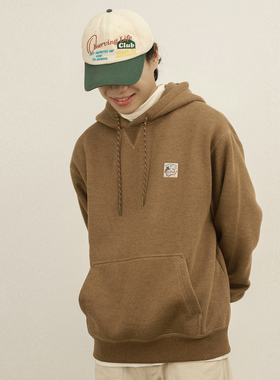 OUTORI2023龙年限定秋冬休闲复古百搭套头上衣情侣刺绣连帽卫衣男