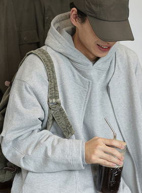 OUTORI 重磅休闲连帽卫衣男秋冬复古宽松oversize运动开衫外套装